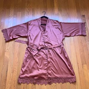 Burnt Orange Silk Robe